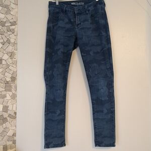Old Navy Jeans Women's Size 10 The Rockstar. Blue Camo Skinny